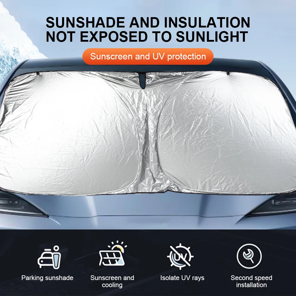 Foldable Windshield Sun Visor Windshield Sun Shade UV Protection Front Window Sun Blocker Anti-infrared for Auto SUV Truck