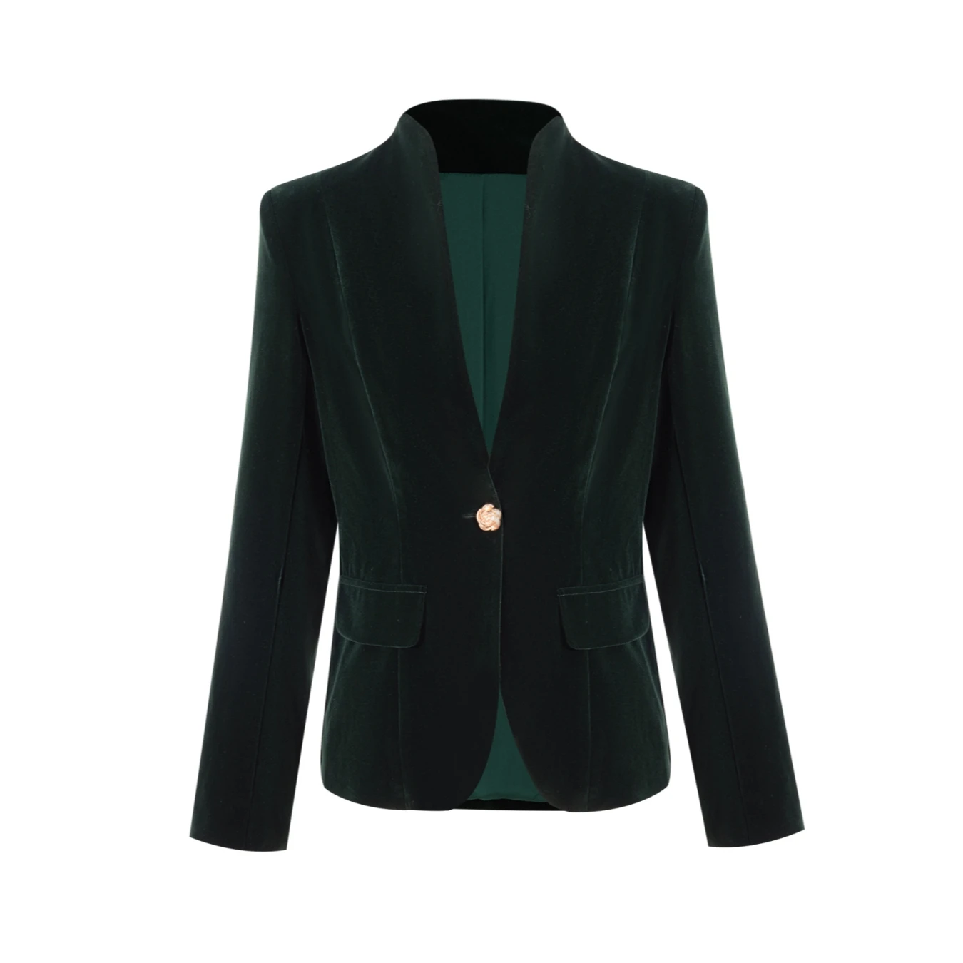 Dámský slim fit manšestrový sako s dlouhým rukávem, elegantní krátká bunda s dlouhým rukávem, elegantní zimní kabát, podzimní módní klopový kabát - náhled 5