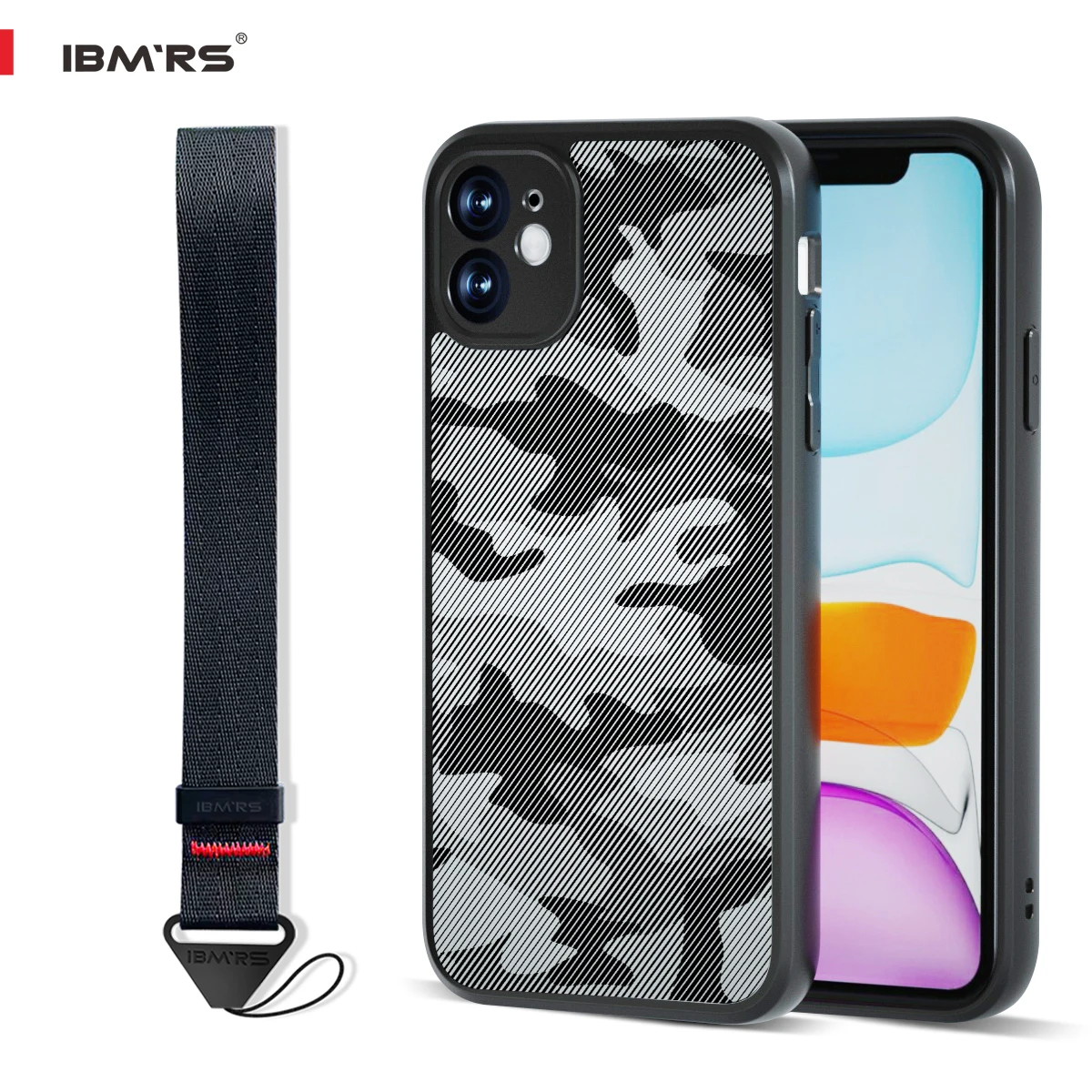 

IBMRS for iPhone 12 Case Camo Shockproof Bumper, Hybrid PC+TPU Rugged Protective Cover