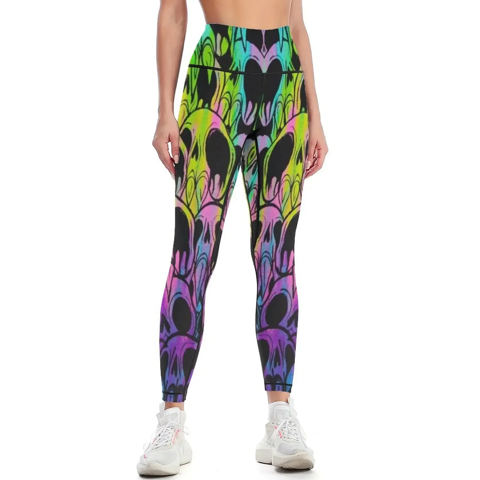 

Rainbow Skull Leggings sportswear gym Women's fitness Golf wear push up fitness Womens Leggings