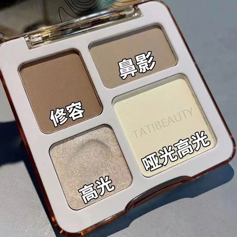 TB four color Contouring disc high Light Contouring - Body plate matte Shine Powder high light stereo contouring disc INS same