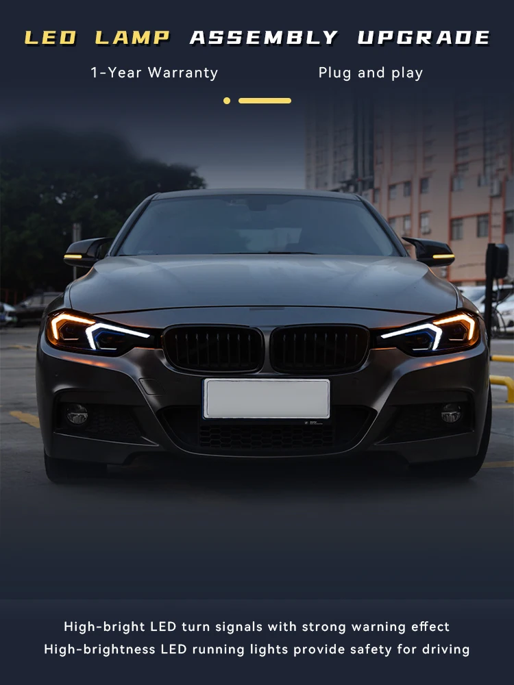 Luci per Auto per BMW serie 3 F30 F35 2013-2017 fari 320 325 aggiornamento DRL LED DRL lampada anteriore obiettivo del proiettore accessori Auto