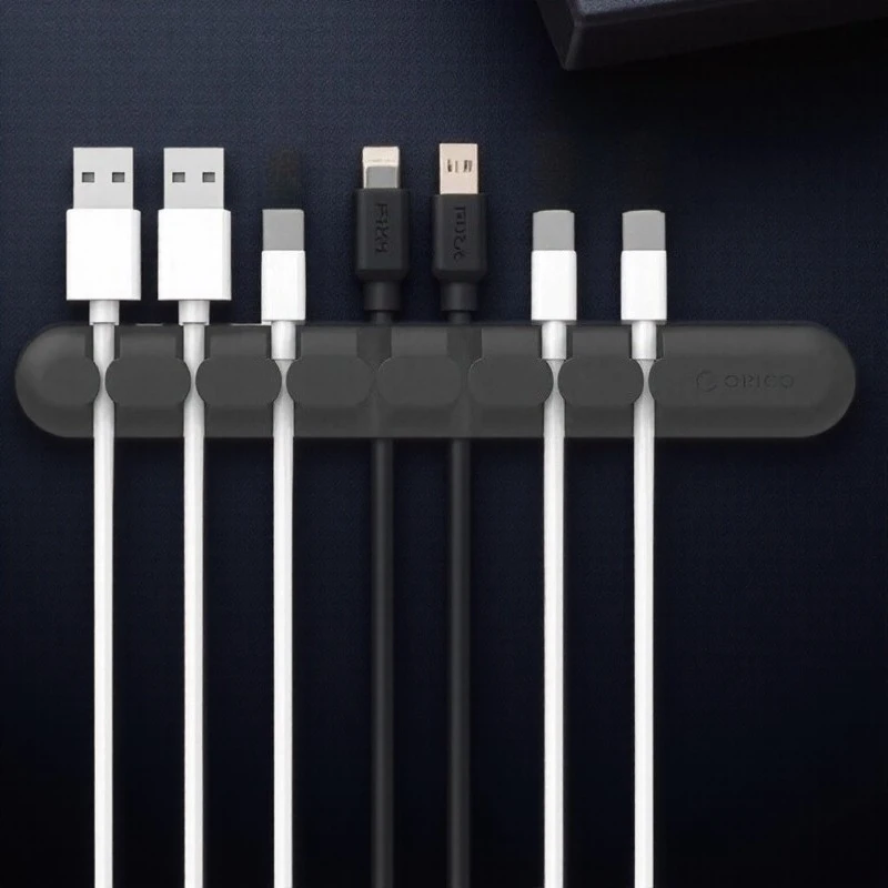 Multi-Purpose Cable Clips Organizer 7-Slot Adhesive Cord Winder for Computer Electrical Wires Ideal for Office Home Car Use