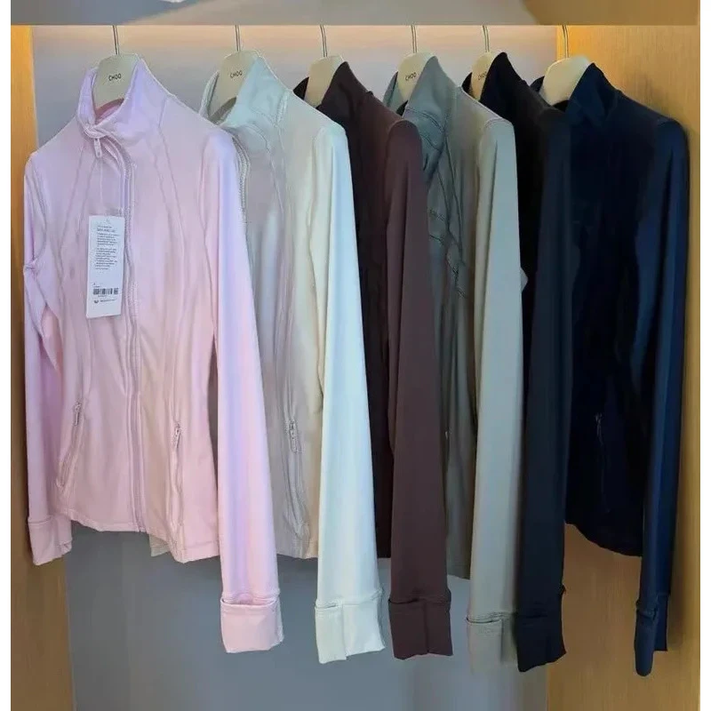 

Women Jacket Fashion Spring and Autumn Tight-fitting Thin Sportswear Training Running Gym Yoga Solid Color Cardigan Jacket