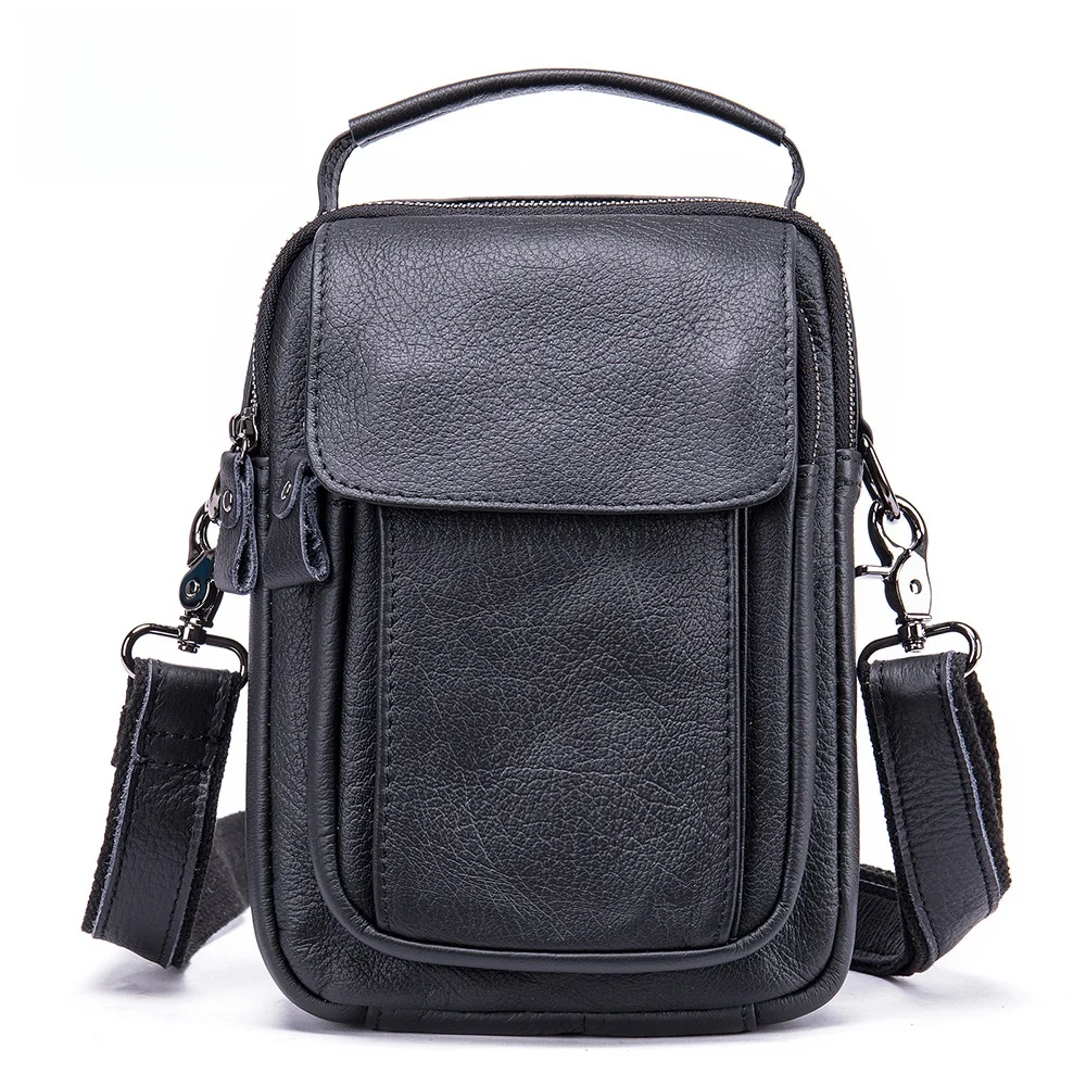 

Faionable Genuine Leather Men's oulder Bag Top Layer Cowhide Crossbody Small Bag Handbag Sli Men's Bag for Men