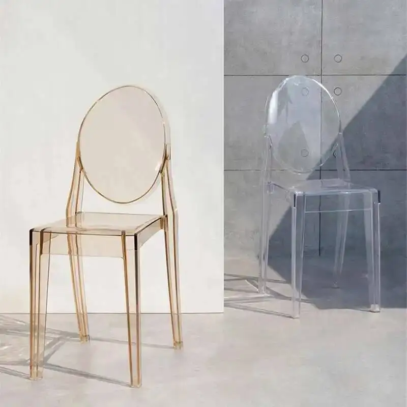 

Kitchen Chair for Acrylic Transparent Chair Dining Nordic Devil Ghost Chairs Household Simple Crystal Makeup Dressing Armchair