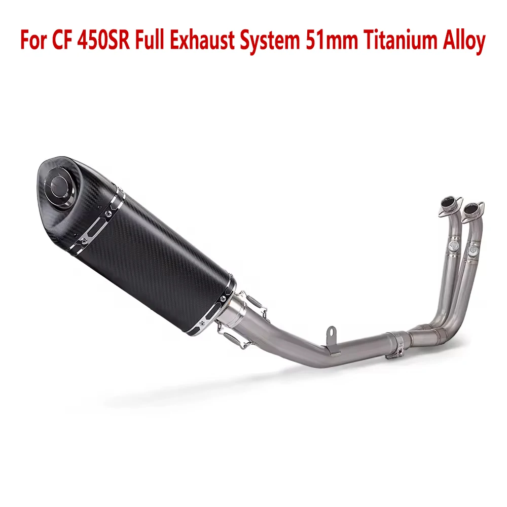 

Motorcycle parts Full Exhaust System 51mm Titanium Alloy Motorcycle Exhaust Muffler Moto Escape For CF 450SR 450sr Exhaust