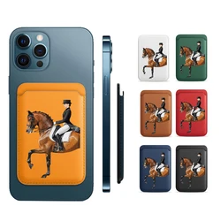 Luxury Upgrade Magnetic Racehorse PU Leather Wallet Case For MagSafe iPhone13 14 12 15 Animal Fine Horse Card Bag Holder Cover