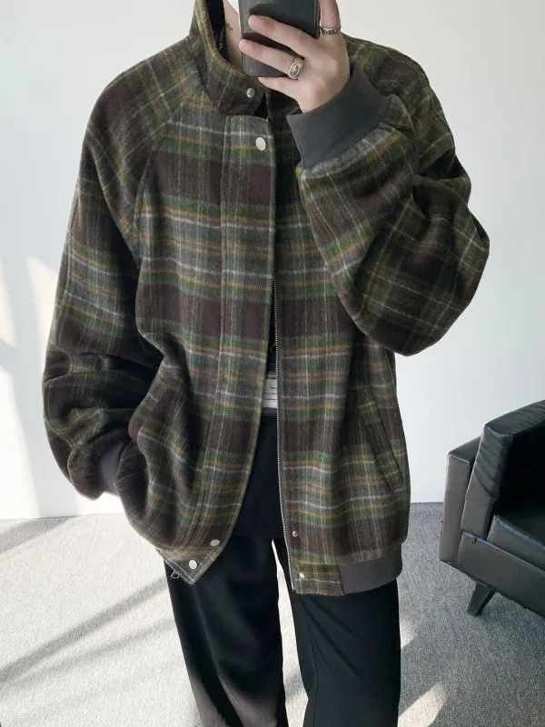 

Американский клетчатый джет Sle Brued, мужской модный повседневный свободный кардиган на молнии, топ на осень-зиму, новый дизайн