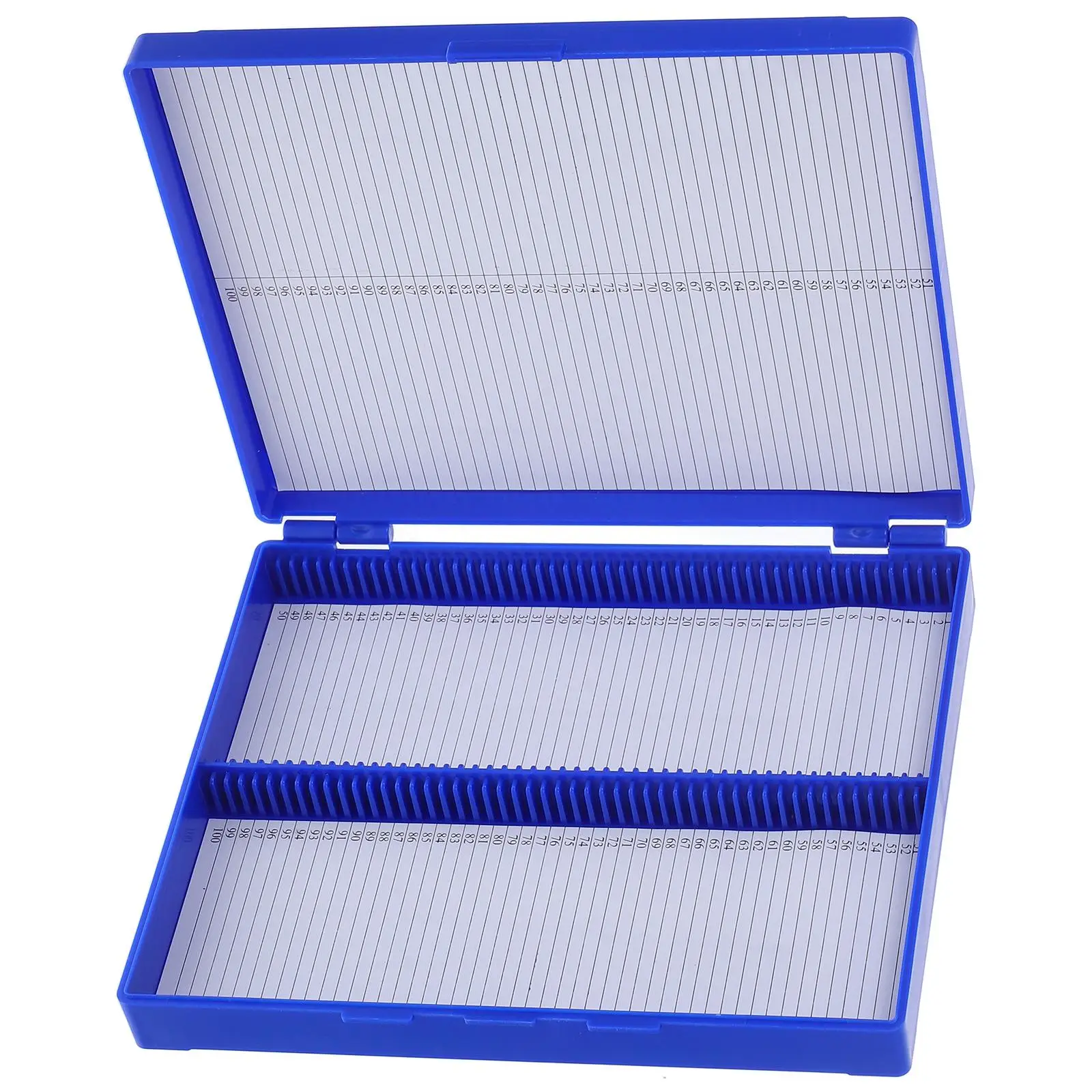 

100 Pcs Slide Storage Box Pathology Laboratory Microscope Plastic Cabinet Compact Secure Multi Slots ganized Protection Teaching