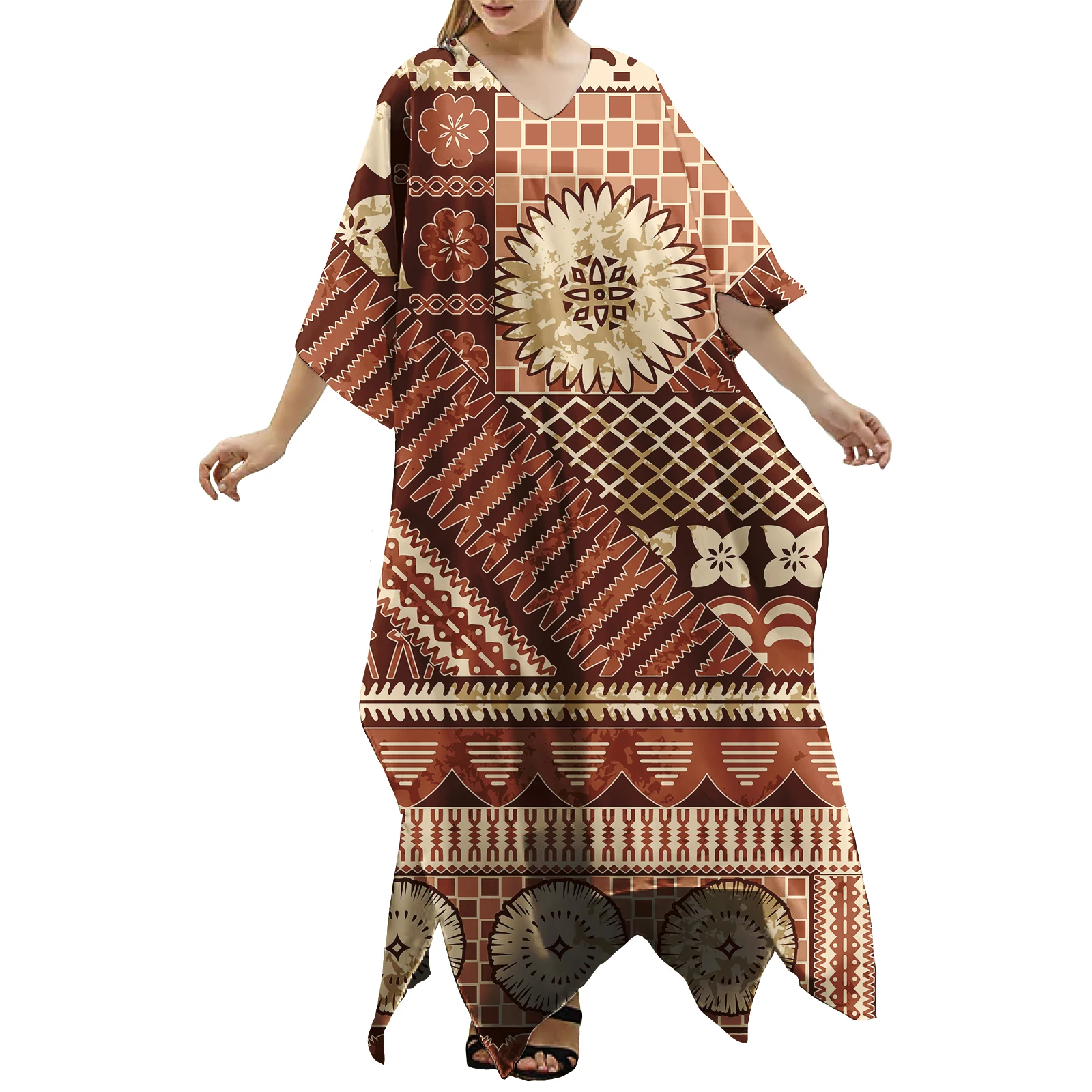 Polynesian Tribal clothing Samoan Fijian Puletasi Dresses For Islands Women Custom Print evening party puletasi   Dress