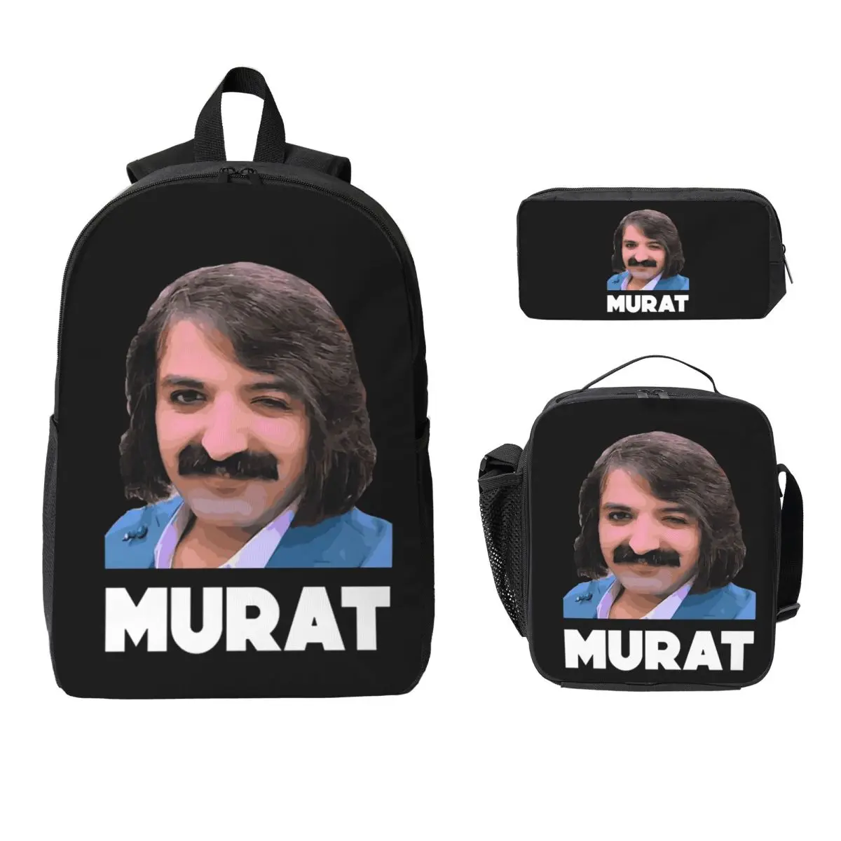 

Murat Erdem Erdemin Turkish Winker Backpack BookBag School Bag Computer Shoulder Bags 3ps Insulated Lunch Bag Pencil Case