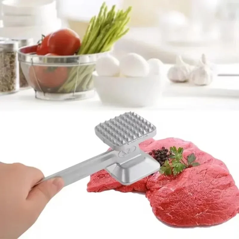 Aluminum Alloy Meat Hammer Steak Meat Hammer Household Large Row Loose Meat Beef Hammer Double-sided Meat Hammer Kitchen Tools