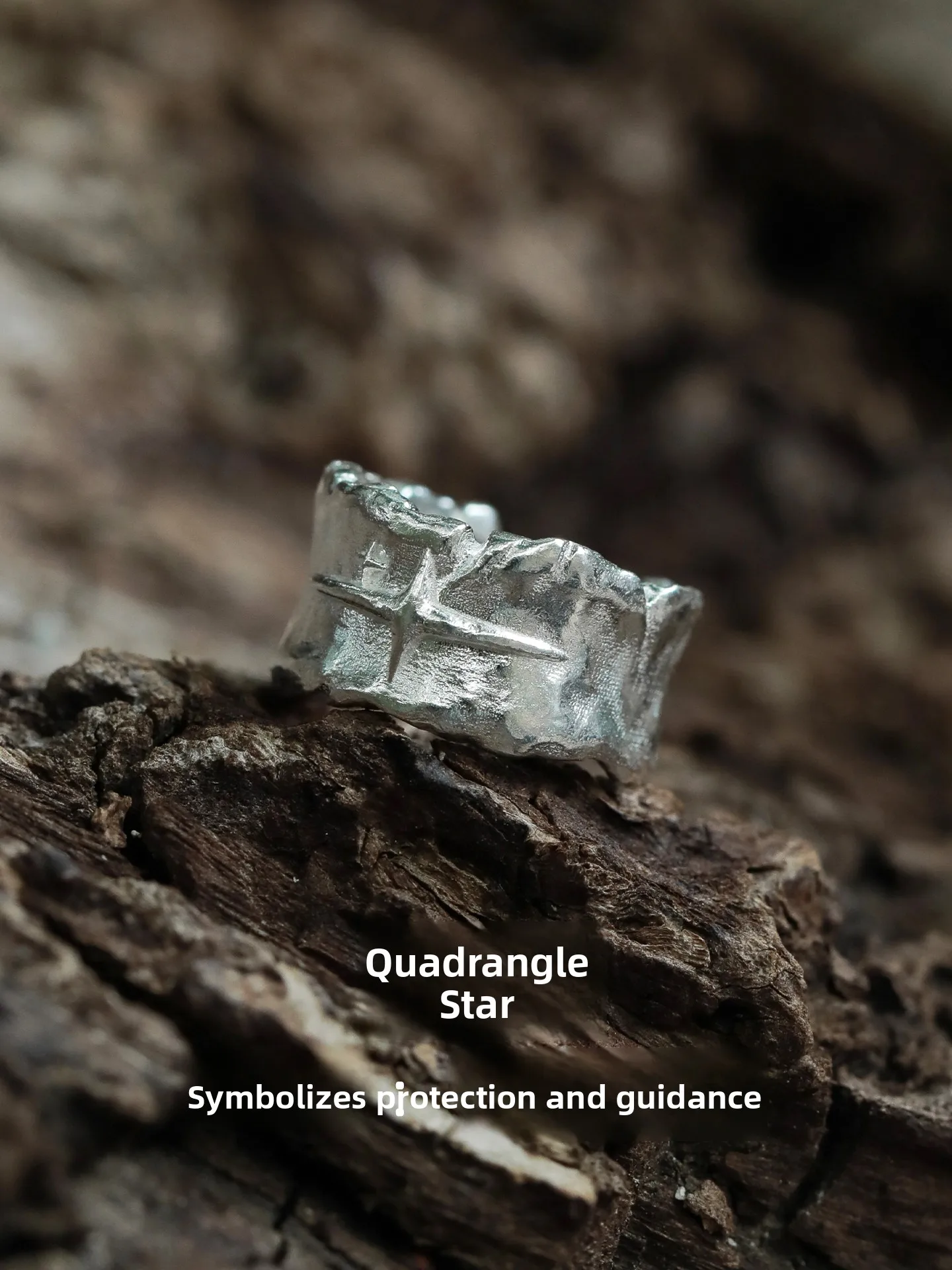 Handmade Original Design 999 Pure Silver Four-Pointed Star Ear Cuff Unisex No-Piercing Fashion Jewelry Custom Box Packaging