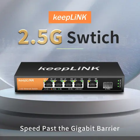 5-Port Multi-Gigabit 2.5Gbps Unmanaged Plug and Play Network Ethernet  2.5G Switch