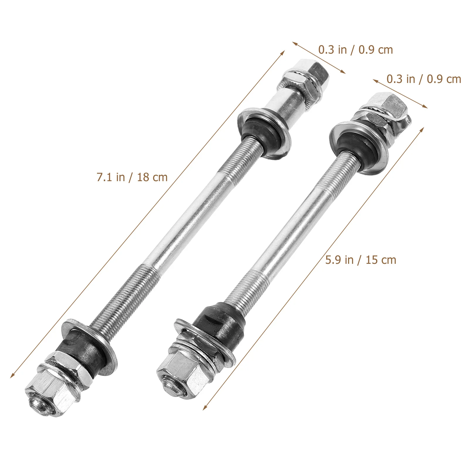 2 Pcs Axle Road Bike Rear Repair Tool Mountain Front Shaft Iron Parts