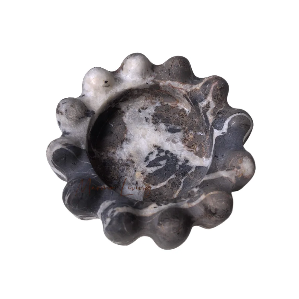 

French Luxury Bobble Catchall Marble Jewelry Tray Designer Elegant Decorative Dish Small Items Storage Home Decor