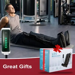 Two professional Compression Leg Massagers with Remote Control Suitable for Post-workout Home Health Portable massager Size L (s
