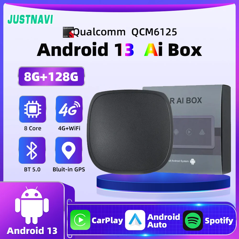 

JUSTNAVI Smart AI Box CarPlay Android Auto Wireless For Ford F150 Explorer BRONCO Maverick Mustang Android 13 WIFI Split Screen