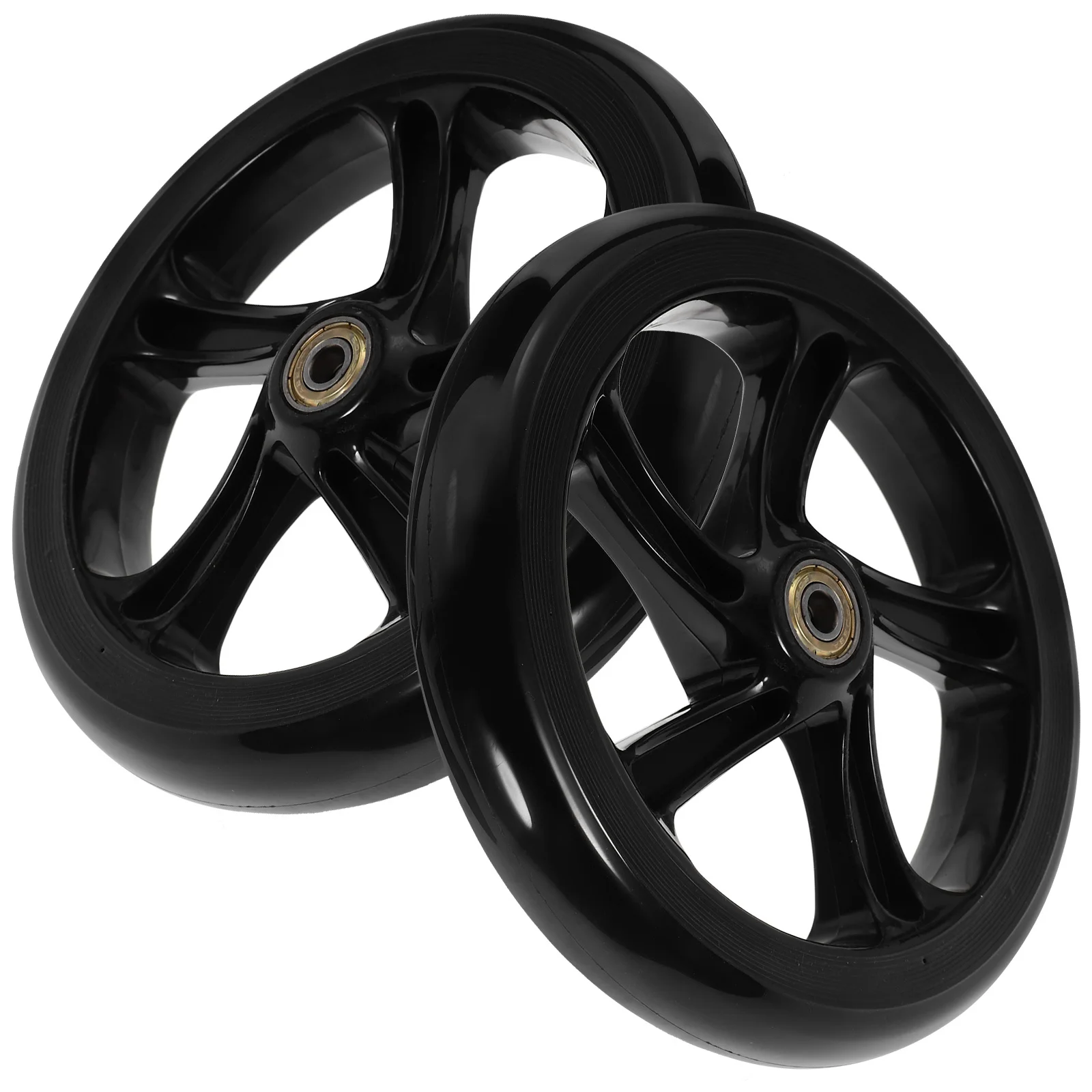 2 قطعة 175 مللي متر أسود عالي المرونة PU سكوتر سكيت كرسي متحرك عجلات لاستبدال ركلة الكهربائية حيلة الصحة