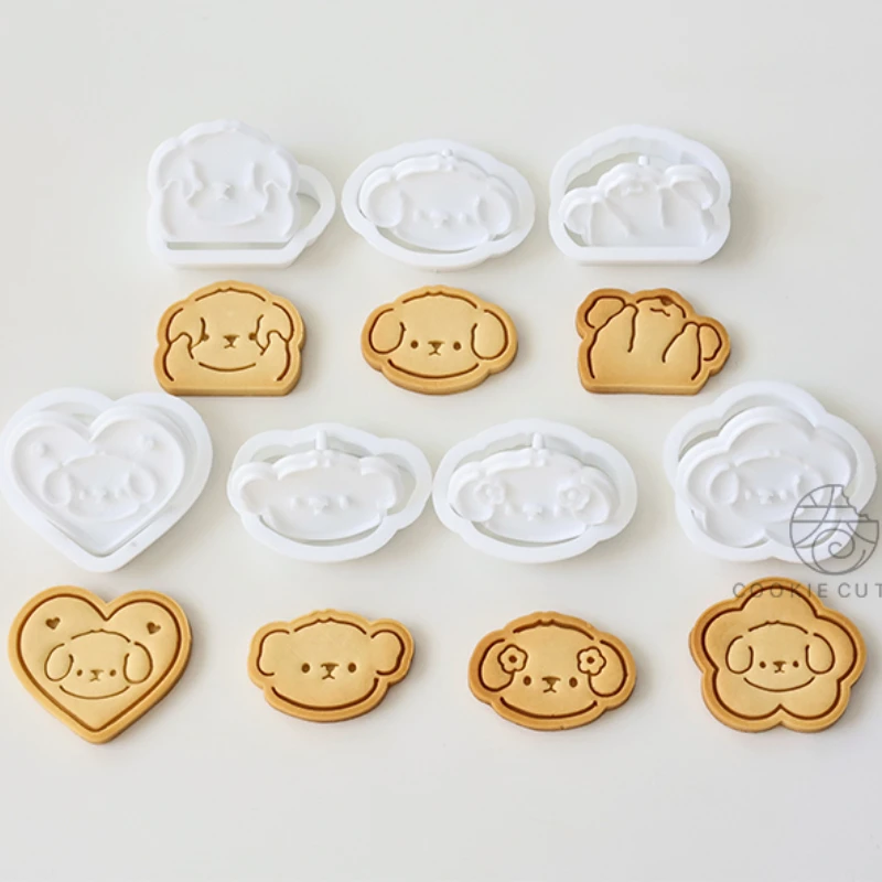 Cute Cartoon Dog Shaped Cookie Cutter Mold Various Puppy Cookie Embosser Mould Biscuit Fondant Cake Decoration Making Tools