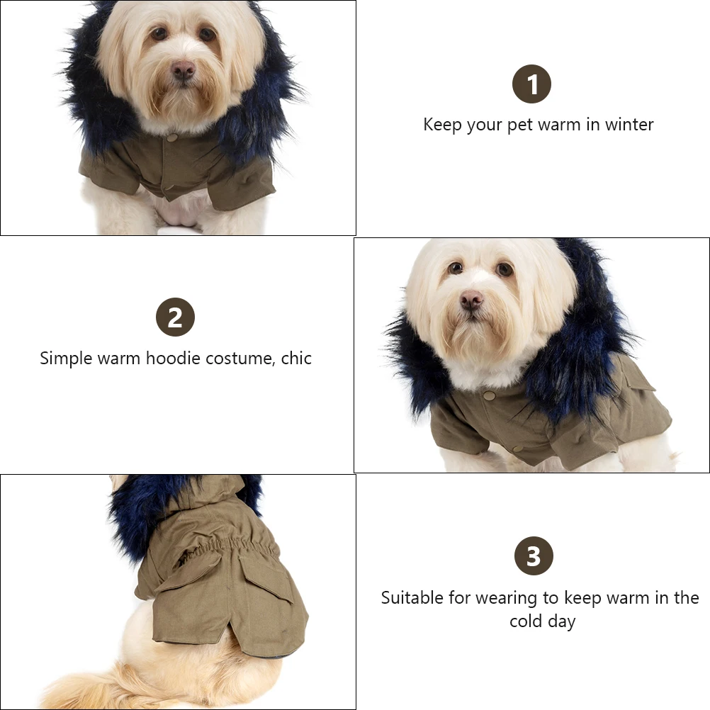 

Dog Outfit Warm Hat Cotton Suit Hoodie for Small Dogs Clothes Pure Puppy Miss Coat