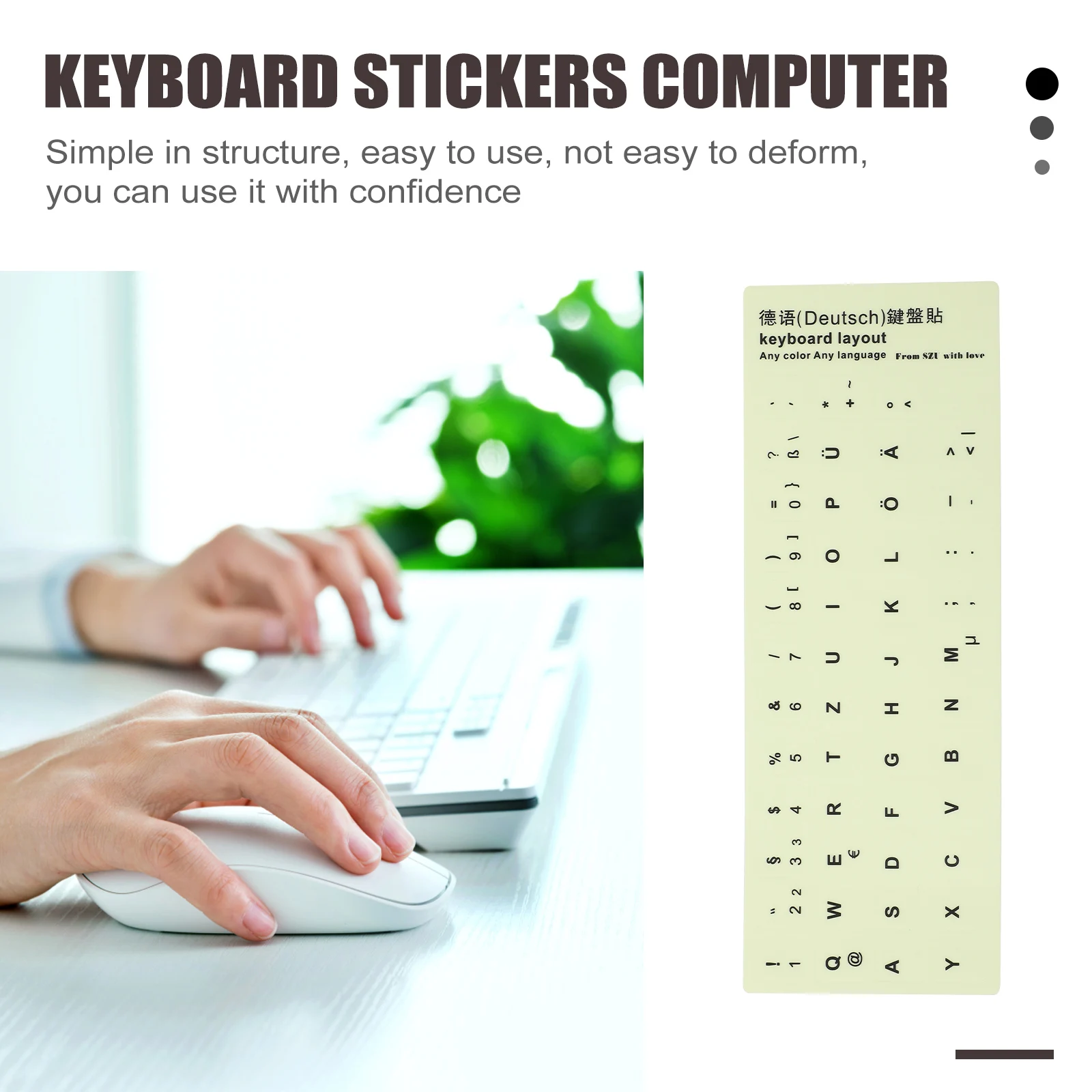 

Glow in Dark Keyboard Stickers 13x11mm Luminous Letters for Laptop Desktop Computers Wear Resistant PVC Ink No Residue