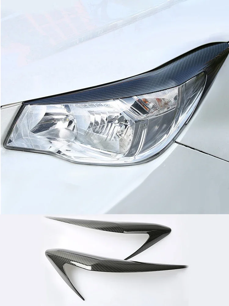 2PCS Auto Carbon Fiber Headlights Decor Lamp Eyebrow Exteriors Stickers Auto Decor Accessories For Subaru Forester SJ 2013-2018