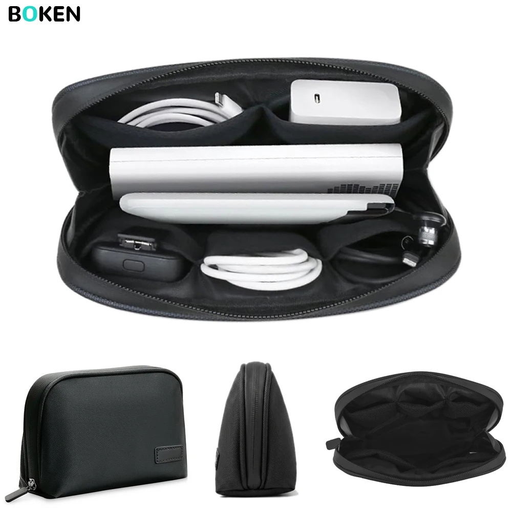 Lightweight Water Resistant Tech Pouch,Portable Electronic Accessories Case for Cord Charger Storage Bag for Travel Home Office