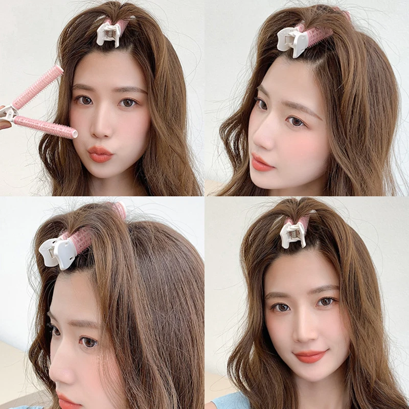 

2pcs Bangs Hair Root Fluffy Hair Clips Lazy Hair Top Styling Curling Barrel Portable Korean Hair Clips Hair Rollers For Women