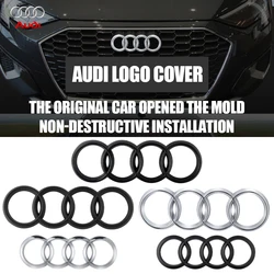 For Audi A4 A1 TT A3 A5 Q7 A4L A6L A7 A8 Q5 Supercar S3 Q3 Q2L Car ABS Front Middle Rings Grille Rear Trunk Sticker Accessories