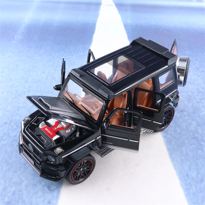 1:32 Mercedes Benz BRABUS G800 BIG G Diecast Metal Alloy Model car Sound Light Pull Back Collection Kids Toy Gifts F514