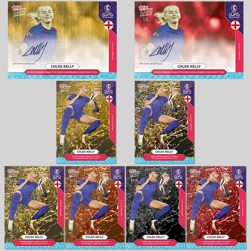 

Topps Now 2025 Uefa Women's Euro Chloe Kelly England Diy Homemade Football Star Autograph Trading Cards Birthday Gift Collection