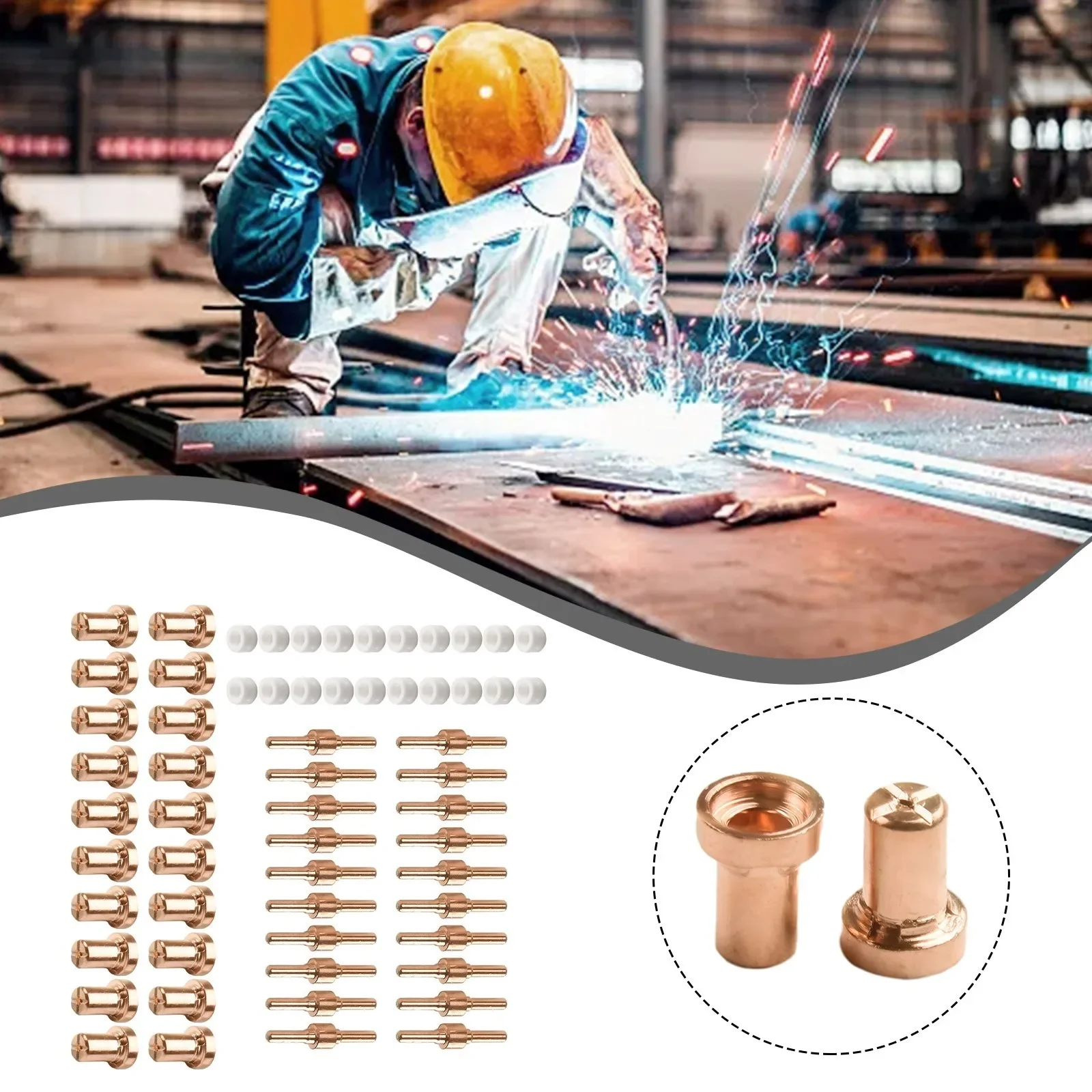 

60 шт. сменных насадок для плазменного резака LG-40 PT-31 | Подходит для CUT40 CUT50