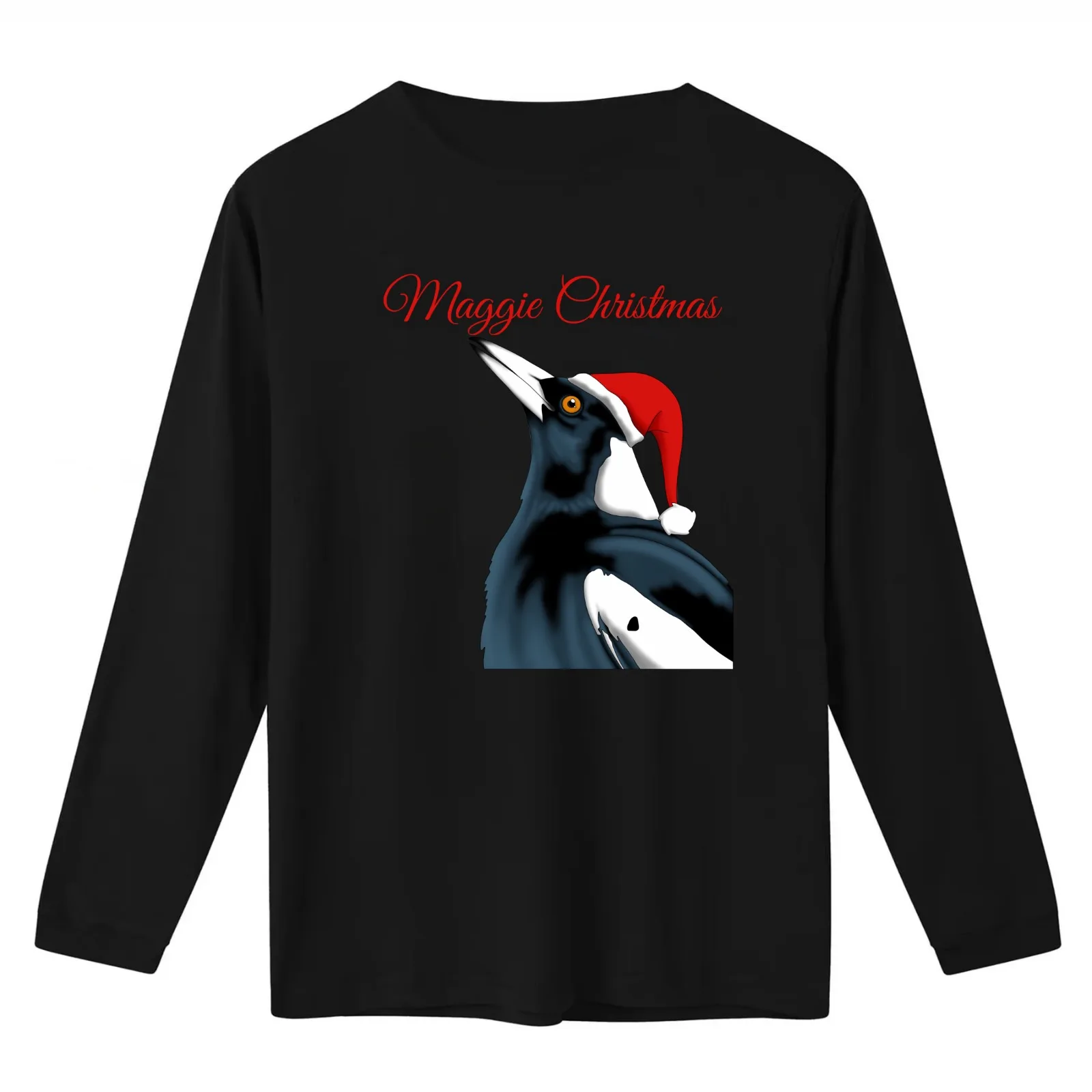Maggie Christmas' Magpie Christmas Art T-Shirt Summer Casual Cotton Tee Oversized Streetwear Tops Vintage Graphic Print