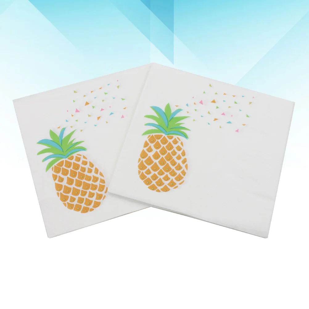 20 Blatt 33 x 33 cm große Ananas-Druckservietten, Einweg-Papierservietten, Partyzubehör für den täglichen Gebrauch auf Partys und Banketten