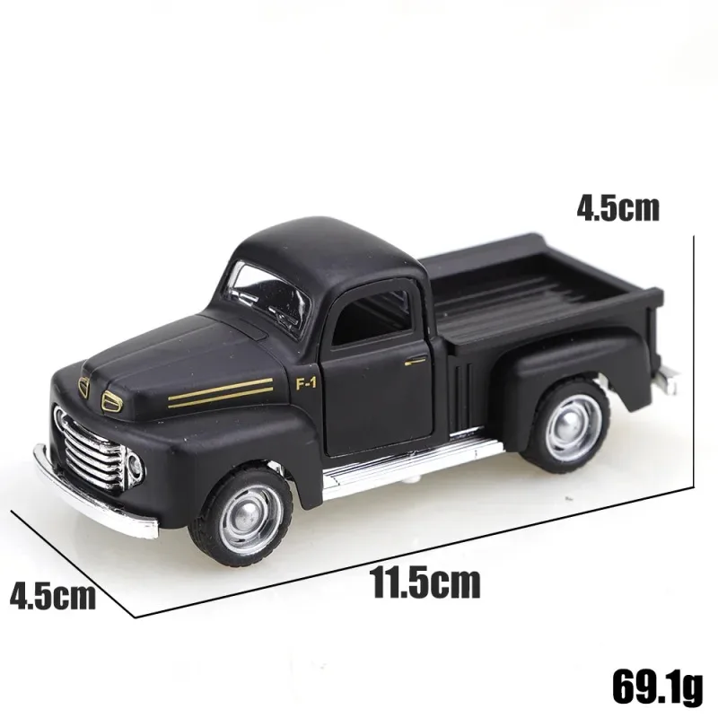 1:36 Retro Pickup Alloy Car Model, Single Door Openable Vintage Truck Model, Desktop Static Display Ornament and Decorative Gift - view 5
