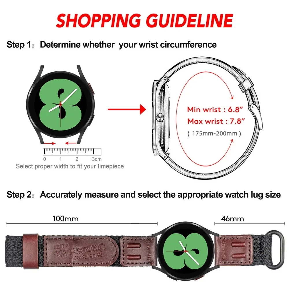 Hemsu Watch Band for Galaxy Watch 5 45mm 44mm Samsung Active 2 Watch Bands 40mm Watch 4 Replace Strap 42mm 46mm Watch3 20mm 22mm