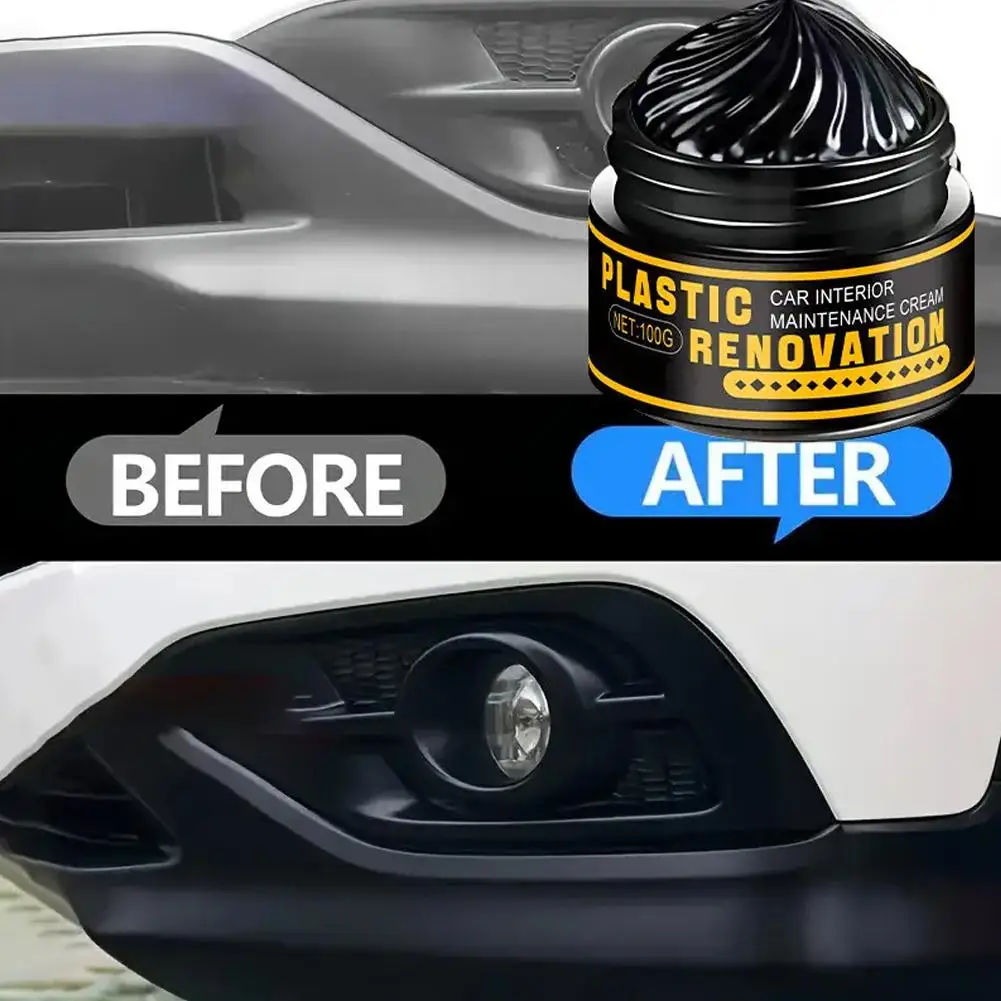 

Car plastic and rubber repair agent - black gloss paste, tire repair, anti-fading oxidation - for bumpers, mirrors, and trim