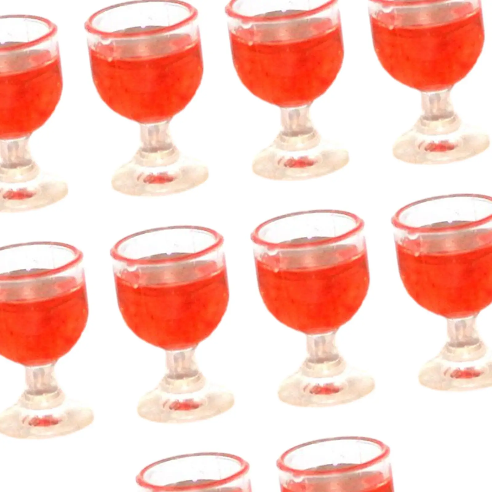 10 Pieces 1:12 Miniature Wine Glass Dollhouse Drinking Water Cups Model