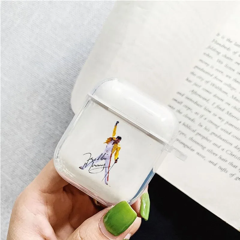 Freddie Mercury Rainha banda Soft silicone TPU Case For AirPods Pro 1 2 3 4 Clear Silicone Wireless Bluetooth Earphone Box Cover