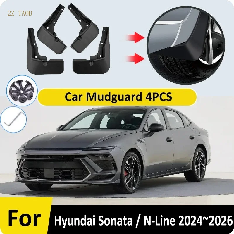 For Hyundai Sonata N Line DN8 2024 2025 2026 MudFlaps Wheel Fender Guards Dustproof Splash Mudguards Accessories Car Mudguard