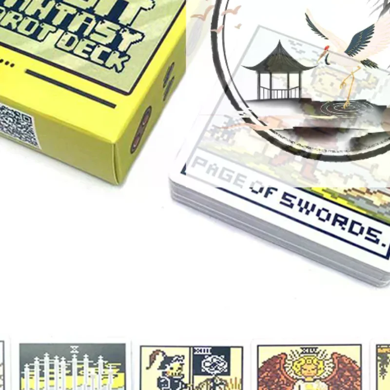 1Box 8 Bit Fantasy Tarot Deck Card Prophecy Divination Family Party Board Fortune Telling Game Beginners Tarot Cards Board Game