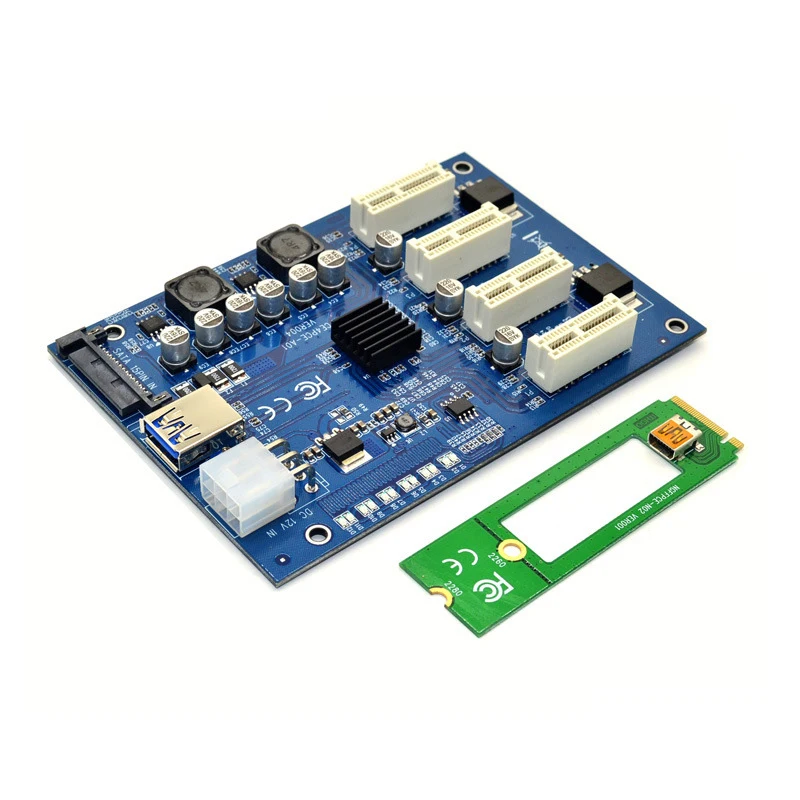 M.2 NGFF PCI-E PCI Express 확장기 라이저 카드 어댑터 4 PCI-E 슬롯 어댑터 마이닝용 PCIe 포트 멀티플라이어 PCIE Express 카드