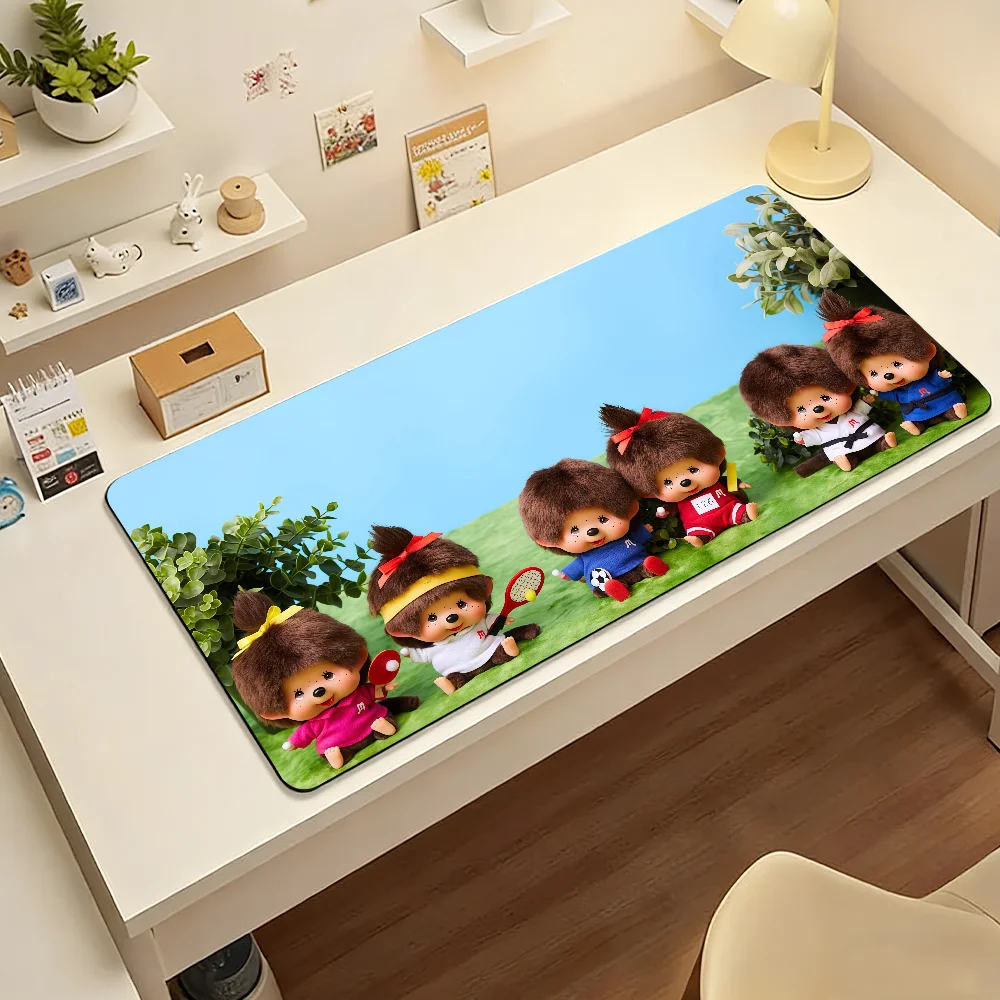 

Cartoon Kawaii M-Monchhichis PU Leather Mouse Pad Large Office Desk Mat Waterproof Desktop Keyboard Desk Pad Gaming Mousepad