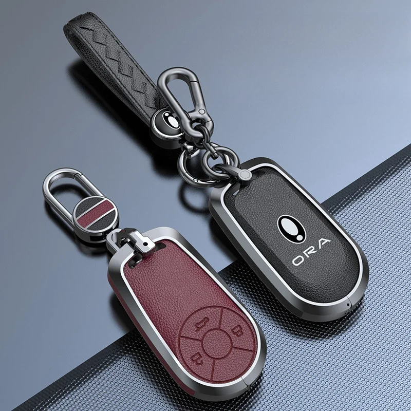 

Zinc Alloy Car Key Case Cover For Greatwall Ora Oracat GT The Next Ora Car Ballet Cat Protection Keychain Keyless Accessories