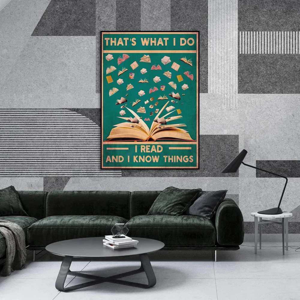 Vintage Poster Print That's what I do, I read and I know things Poster Book Lover Print Vintage Gift Wall Art Poster Print