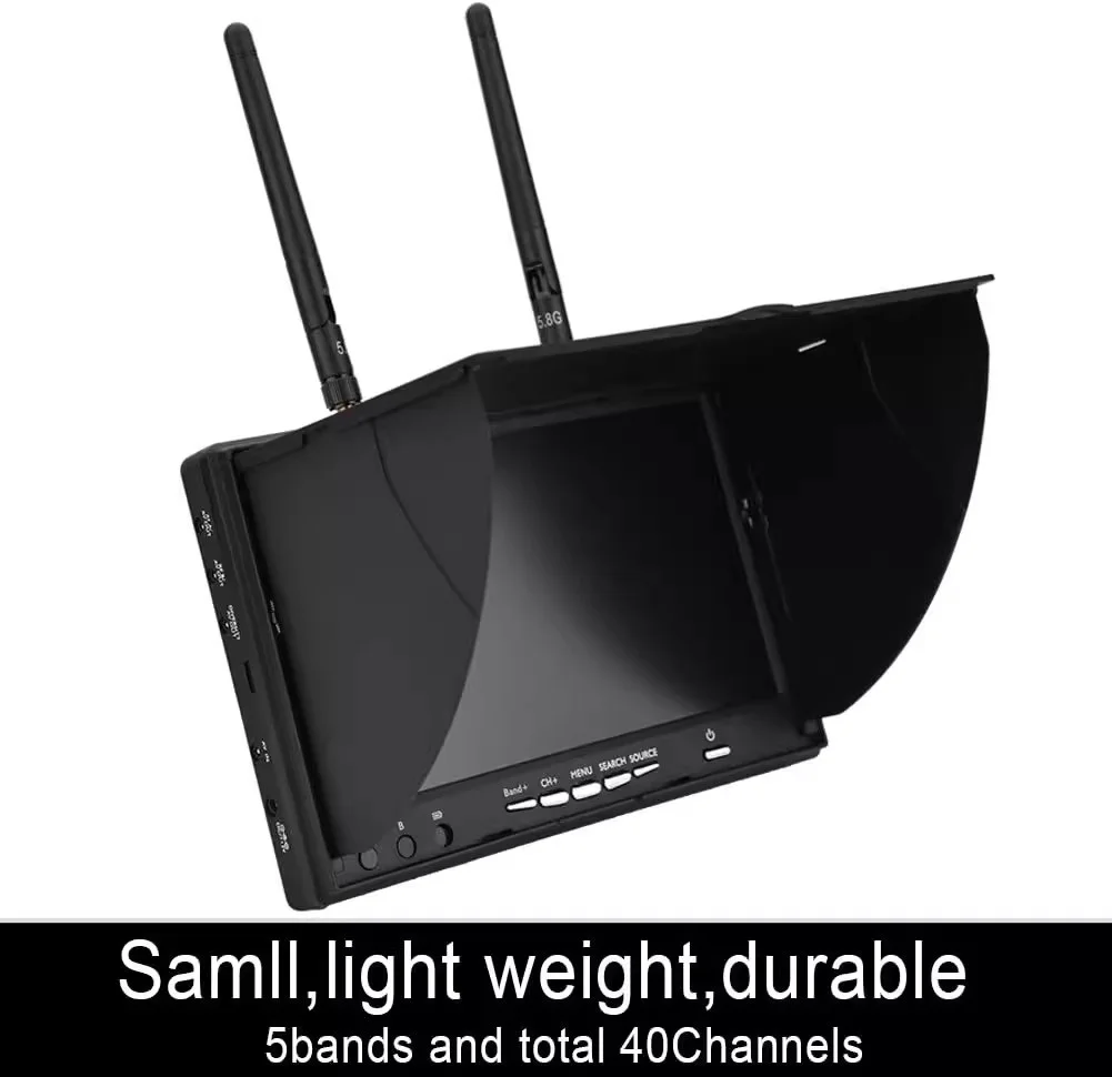 LST LCD5802D 5802D 7 Zoll FPV Monitor LCD Bildschirm 800*480 5,8G 40CH Mit DVR Gebaut in Batterie Video für FPV Multicopter RC Pasts