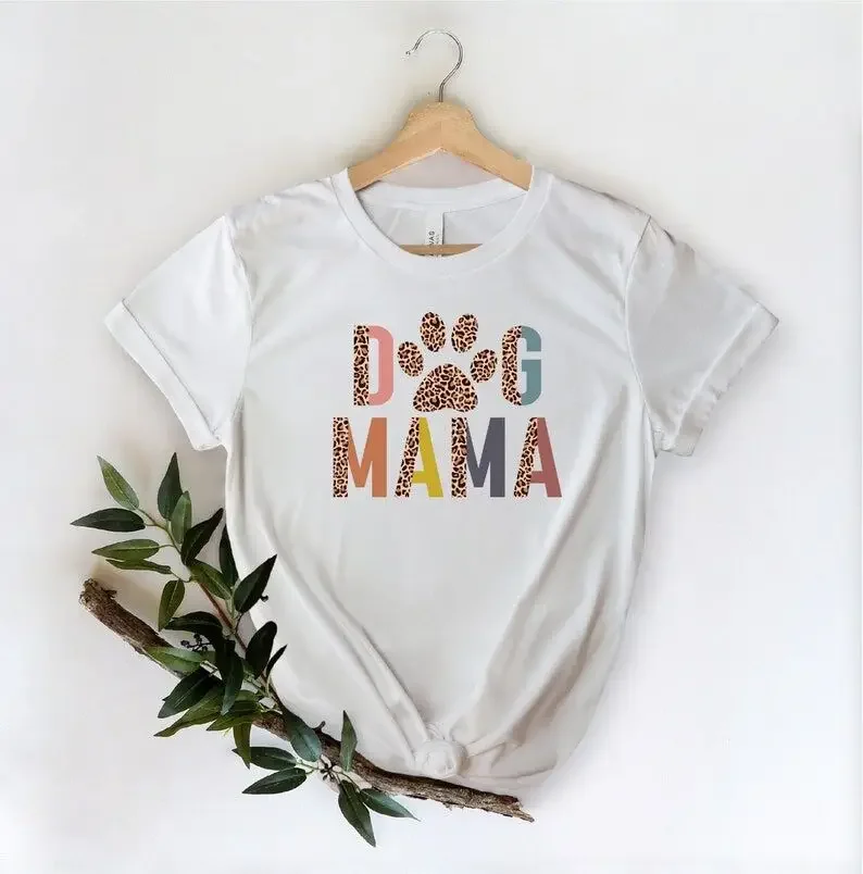 

Dog Mom Shirt Gift T-shirts Kawaii Short Sleeve Top Tees 100% Cotton O Neck Casual Mother Shirts Streetwear y2k Drop shipping