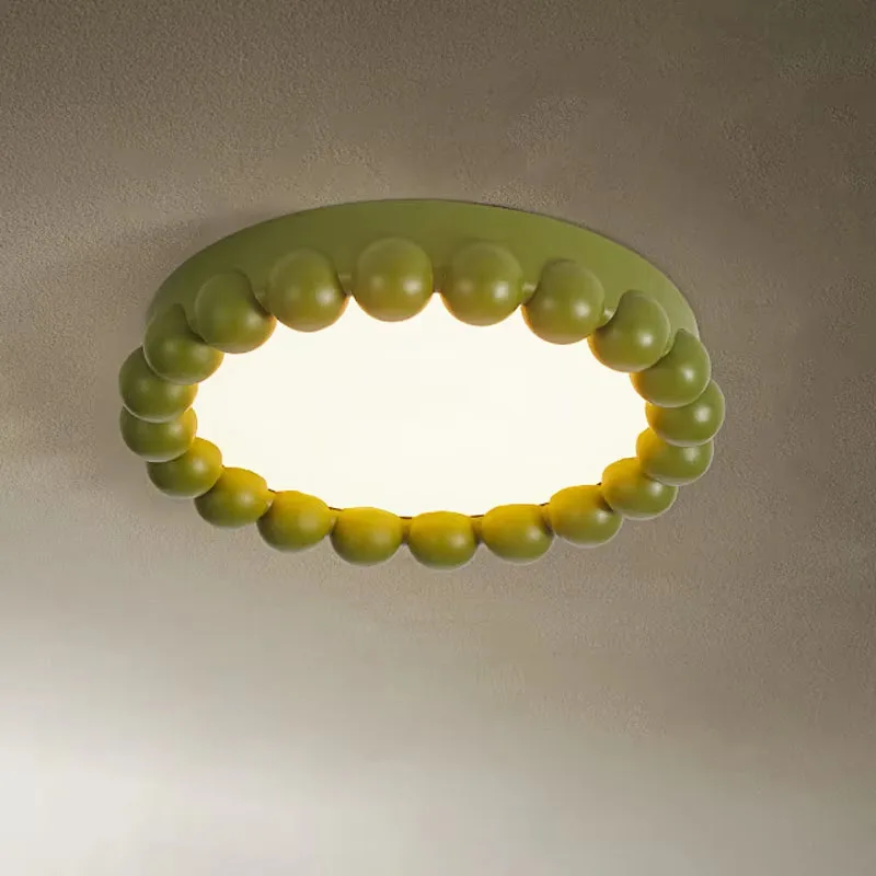 

Nordic Cream Style Children's Bedroom Circular Ceiling Light Modern Quiet Windproof Cloakroom Living Room LED Decoration Lamps